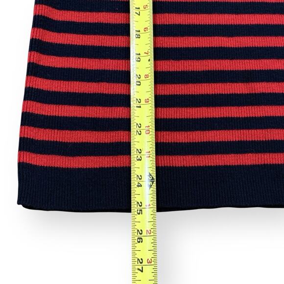 Talbots Sweater Womens S Red Blue Stripe Nautical Shoulder Buttons Cotton Blend - Picture 7 of 7